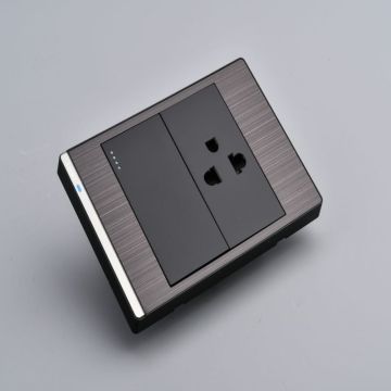 High-Quality 110V Double Socket 16A Wall Switch - US Standard Stainless Steel Safety Socket
