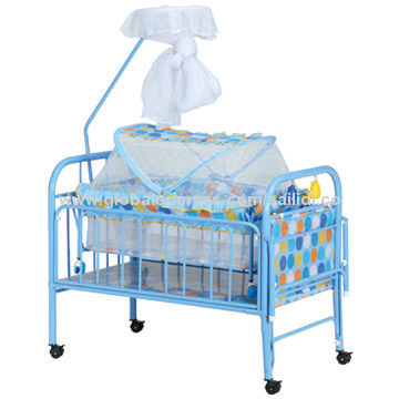 Baby iron bed, with mosquito net, with swing cradle