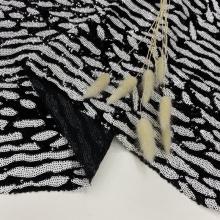 Classic Fashion Black White Oval Sequin Embroidery Fabric