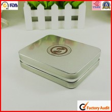 metal simple silver gift tin boxes