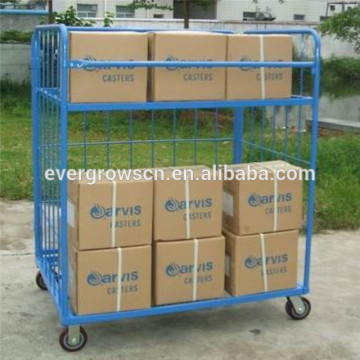 Logistic galvanized 2 sides folded wire roll cage