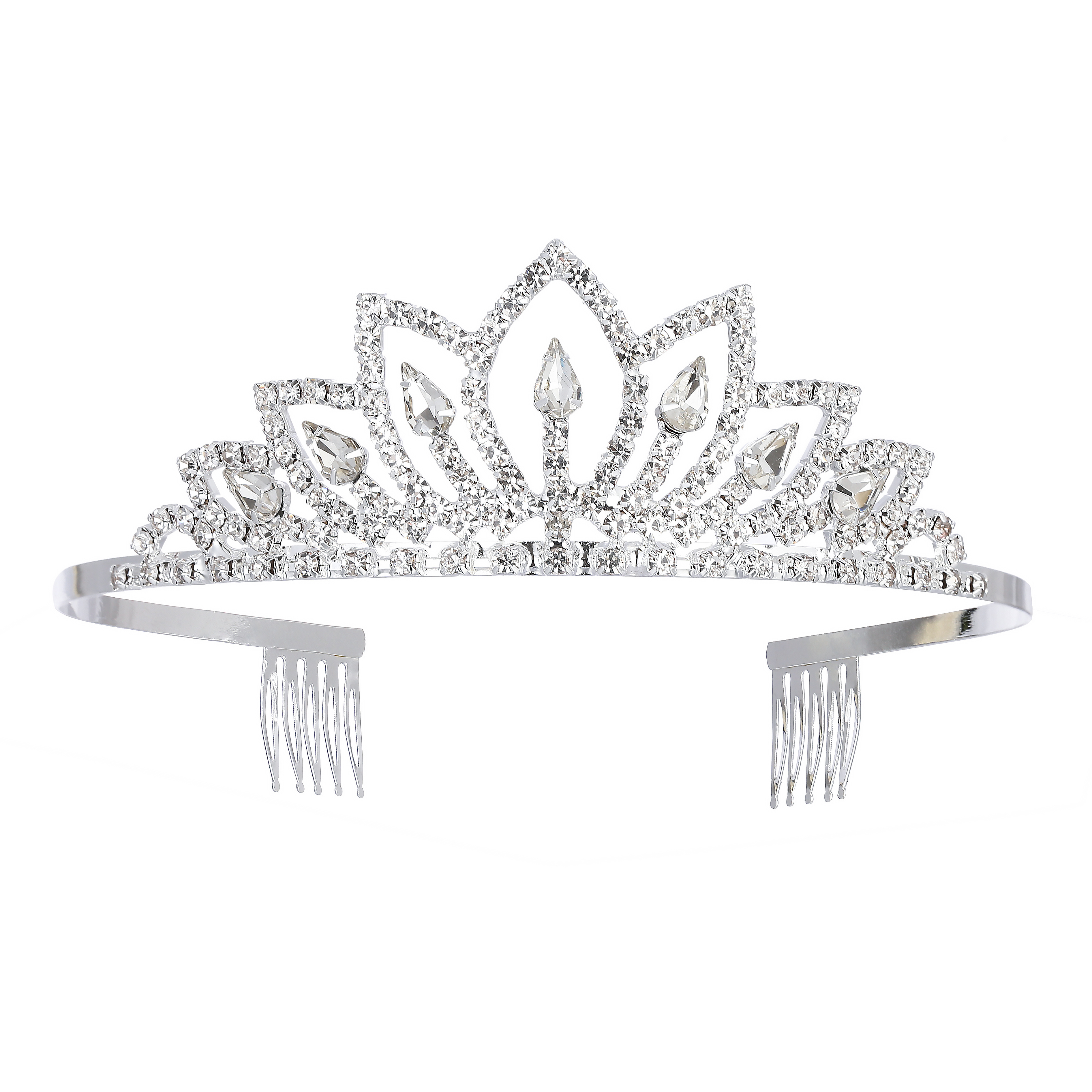 Women's Bridal Tiara Birthday Party Crown Pageant Tiara With Combs