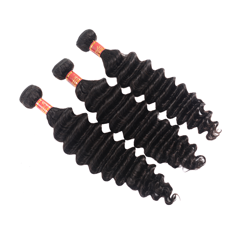 Indian Loose Deep Wave Hair Weave Bundles Raw Indian Temple Virgin Human Hair With 13*4 Frontal