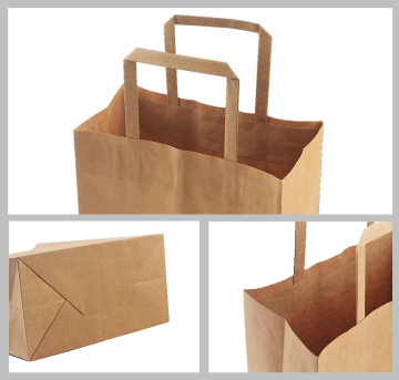 square bottom flat handle kraft paper bag