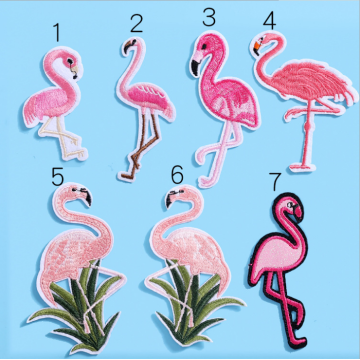 Fonctionnalité Flamingos Birds DIY Patchs de broderie personnalisés