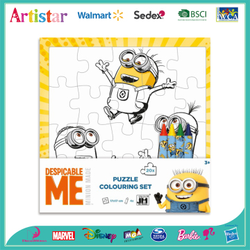 Minions puzzle coloring set