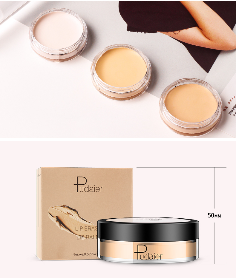 Pudaier Full Coverage Concealer Cream Makeup Eye Lip Face Primer Hydrating Long-lasting