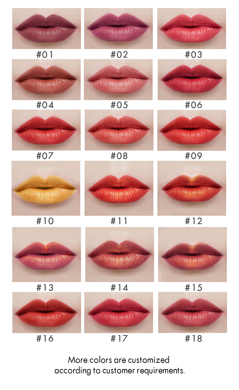 2. Three-color lipstick color card