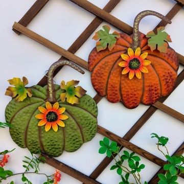 Fall Harvest Metal Pumpkin Decorations for Thanksgiving