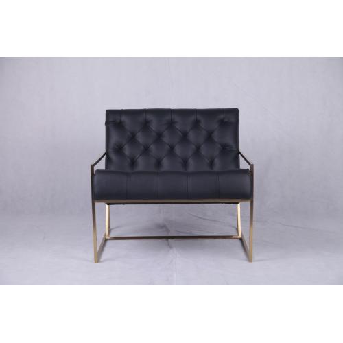 Marsden tufted learen lounge stoel