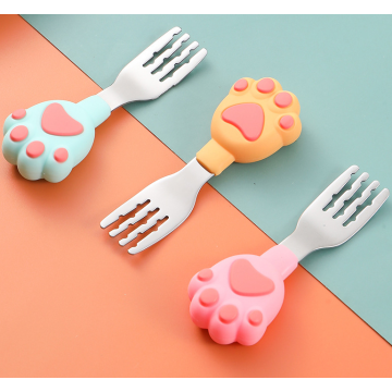 Silicone Baby Fork Spoon Conjunto con estuche de transporte