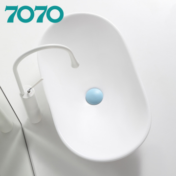 Shiny White High-End Above Counter Boat-Shaped Wash Basin