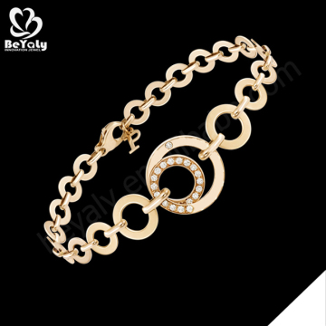 Dazzling cz circle plated 24k gold bangles dubai jewelry