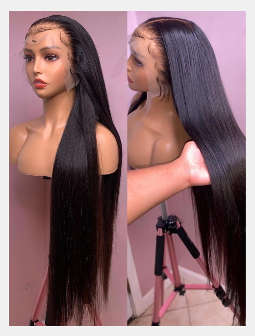 Good Quality  Brazilian Kinky Straight Human  HD Transparent 5x5 Lace Closure Glueless Virgin Hair Wigs for Black Women