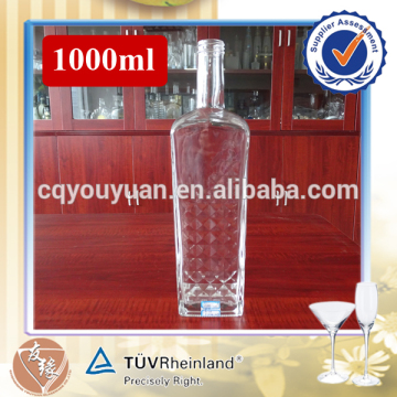 custom made unusual 1000ml vodka lead free glass bottles