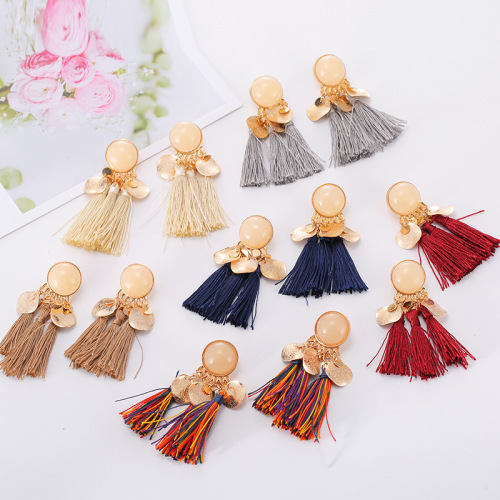 Fashion color Earrings tassel Bohemian Earrings suitable for women and girls jewelry fashion Valentine's day birthday party gift