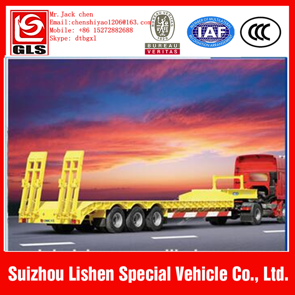 3 axle used low bed trailer