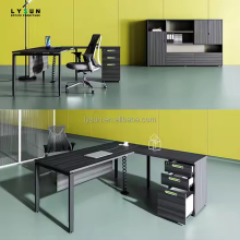Custom Walnut Wood L Shape Modern Secretary Desk by Lysun Office Furniture