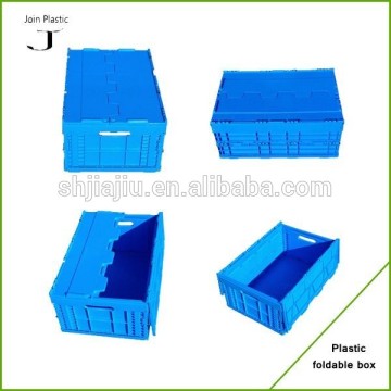 Lid attached plastic cheap folding boxes