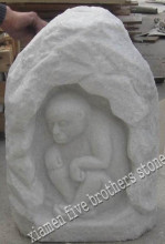 Monky Sculpture/White Granite Carving
