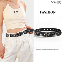 Elegant Openwork Round Hole Riveted Women's Belt