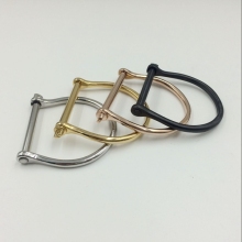 18K Gold Plated D Shape Screw Cuff Bangle