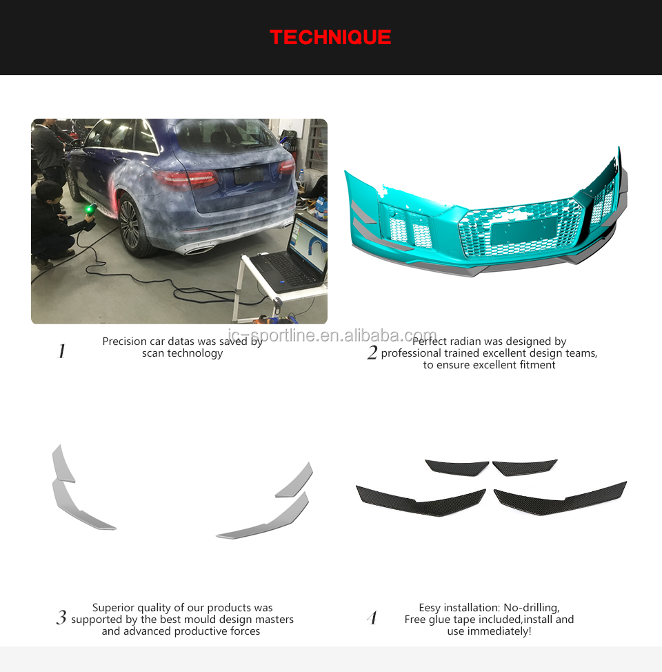Carbon Fiber R8 Gen 2 Front Fins Diveplane for Audi R8 V10 2016- 2018 A Style