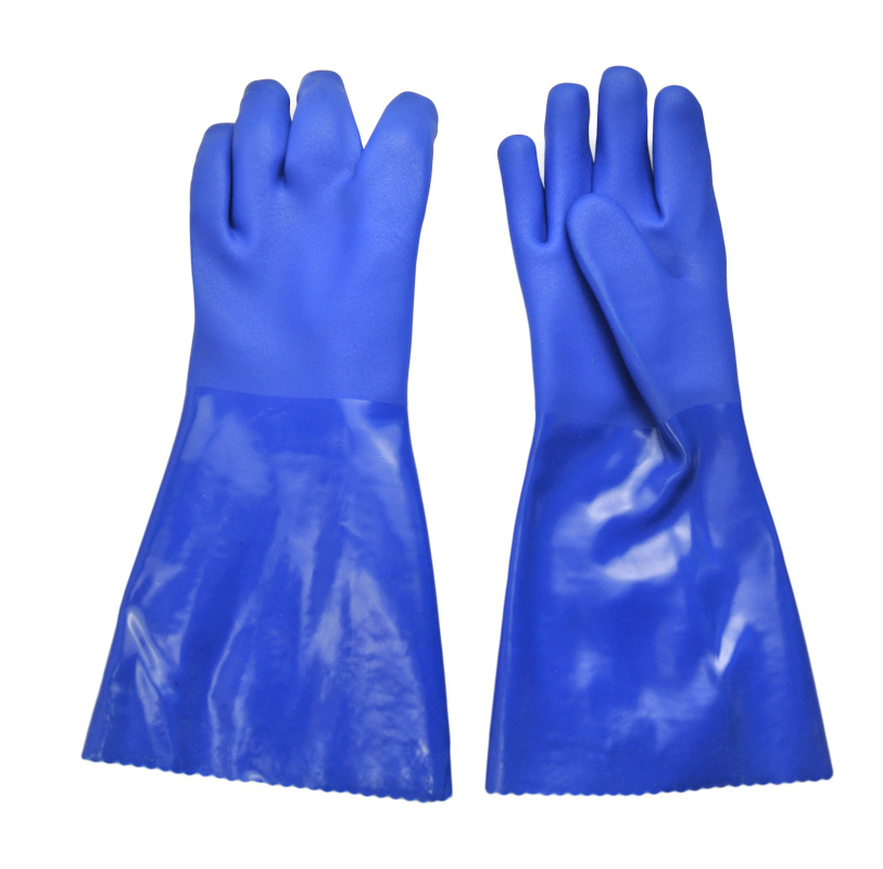 Guanti caldi di finitura sabbiosa in PVC blu