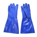 Guantes cálidos de acabado arenoso de PVC azul