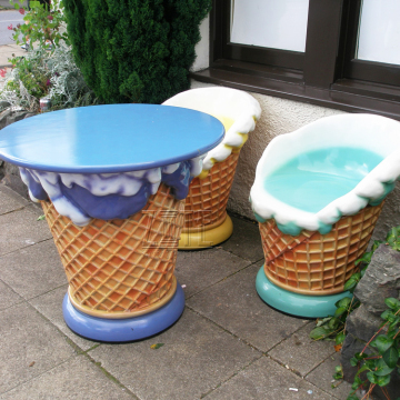 Custom shop furniture fiberglass ice cream cone chair table statue