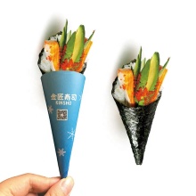 Disposable Paper Cone Sleeve for Temaki Sushi Packaging