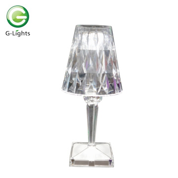 Candeeiro de mesa LED de carregamento acrílico cristal para restaurante