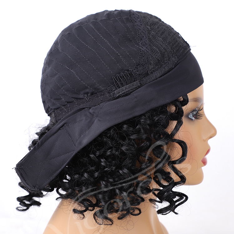 Wholesale Cheap Wrap Short Elastic Fashion Kinky Curly Lady Supplier Daily Party Soft Headband Synthetic Wig