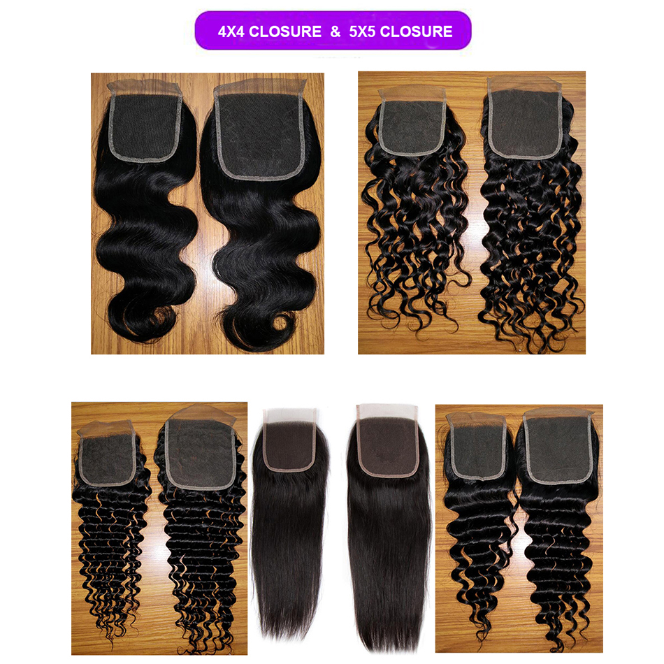 4*4 5*5 6*6 7*7 Lace Closure,HD/Transparent Lace Available
