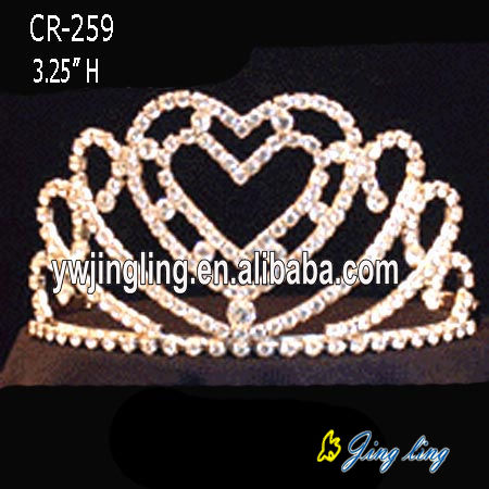 Rhinestone Heart Crowns Crystal Wedding Tiaras