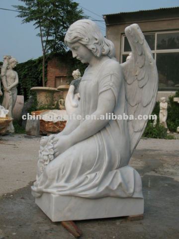 white marble angel statue