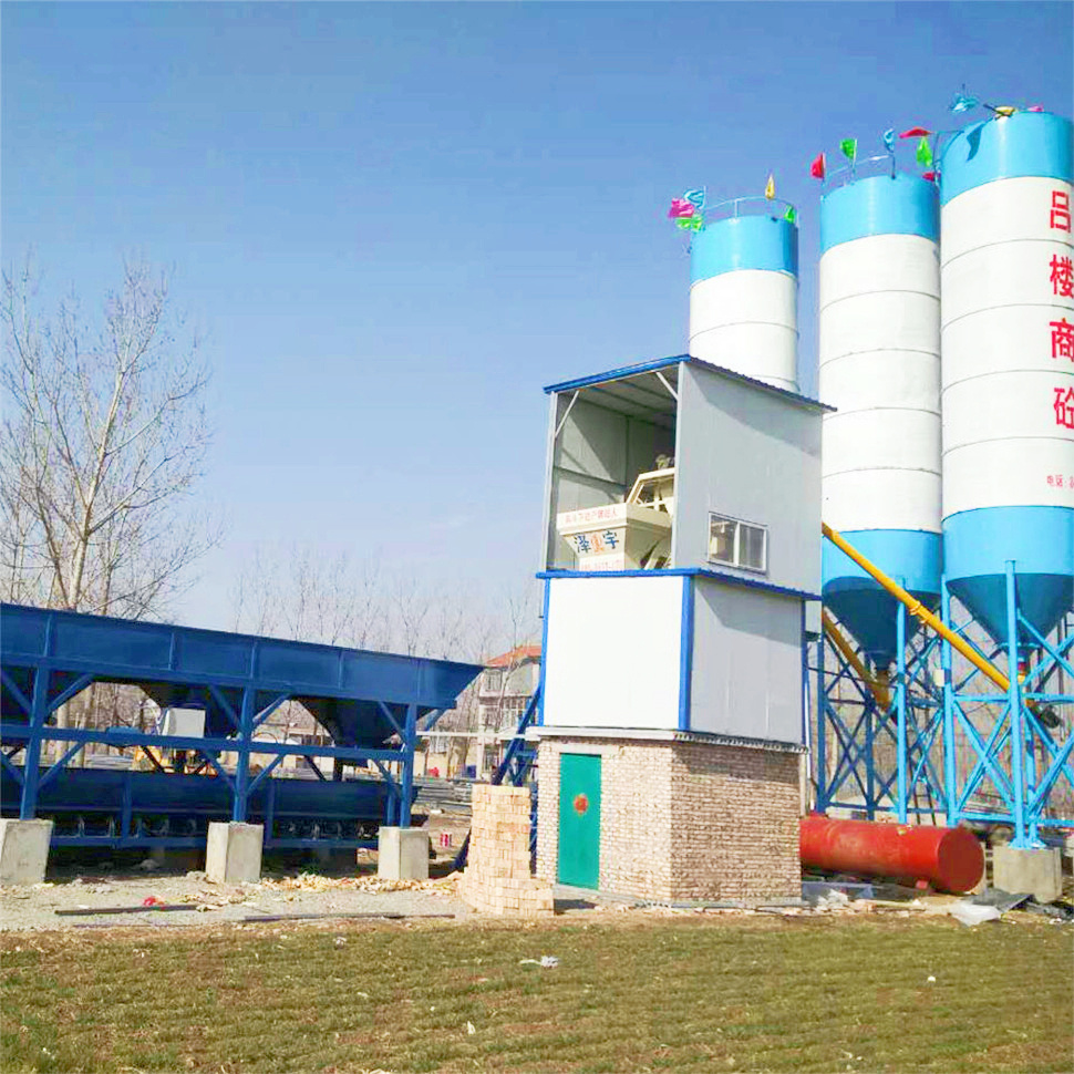 Fully automatic commercial 25m3h concrete mixing plant