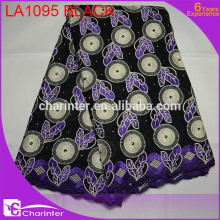 swiss voile lace african lace fabrics heavy african voile lace cotton lace lace wedding dresses LA1095 black