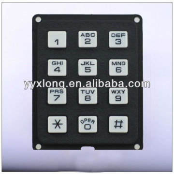 membrane silicone rubber industrial keypad with 12 key