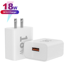 Partihandel 18W QC 3.0 USB -mobiltelefon Fast Charger