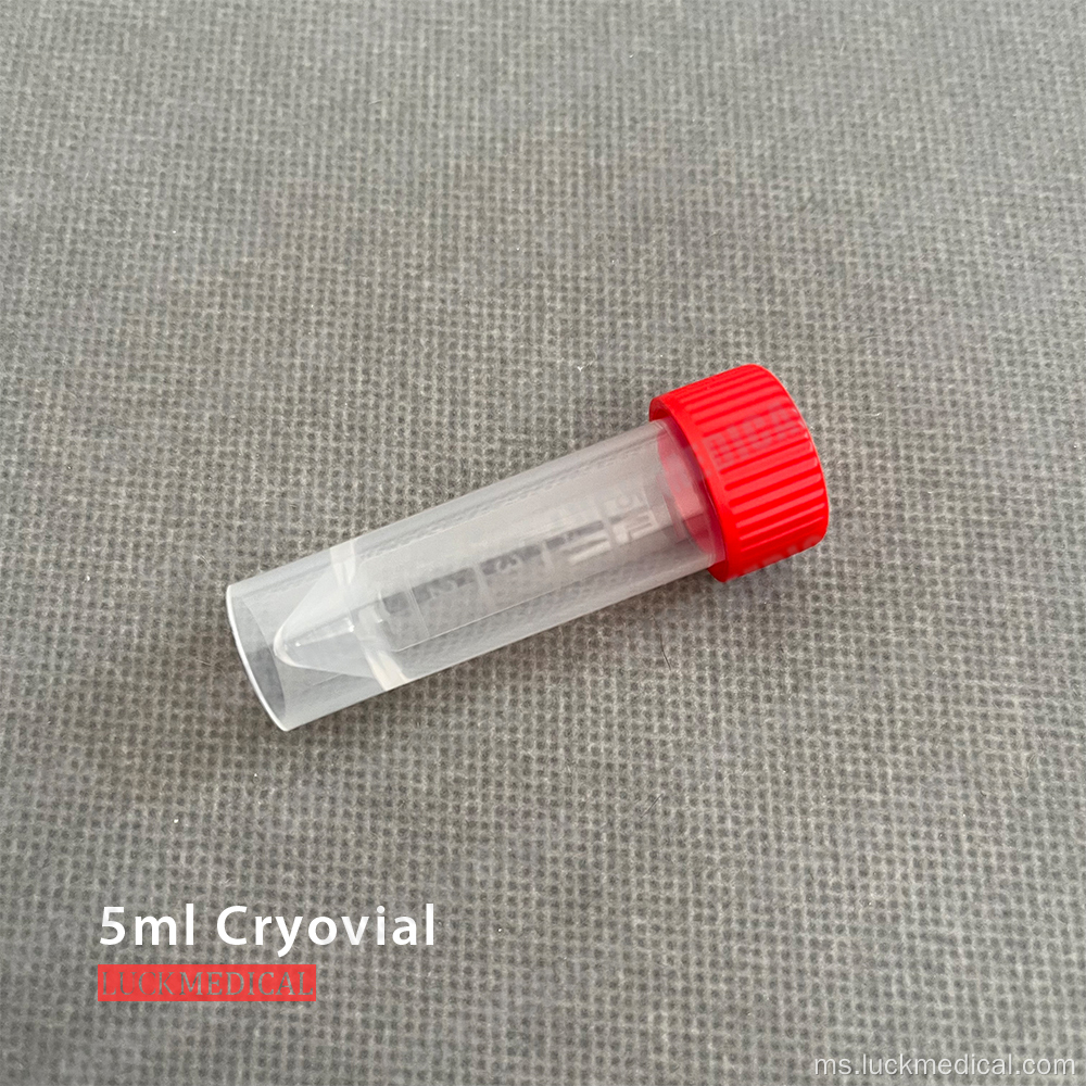 Cryovial 5ml yang berdiri sendiri dengan topi skru