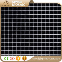 Latest Building Materials Black Square Wall Tile Arabesque Mosaic Glass