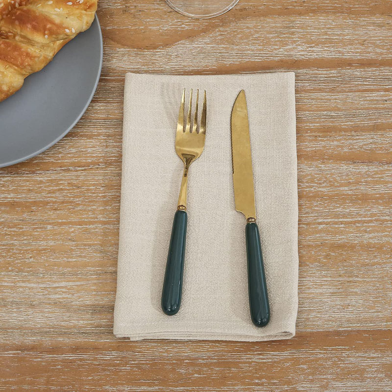 Soft Solid Color Linen Cotton Dinner Cloth Napkins Set of 12 (40 x 40 cm) Washable