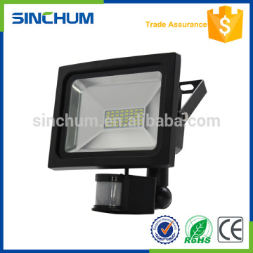 Aluminum outdoor ip65 20w pir sensor floodlight led