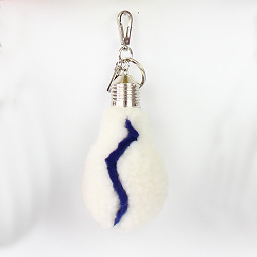 Lamp Bulb Shape Furry Keychains