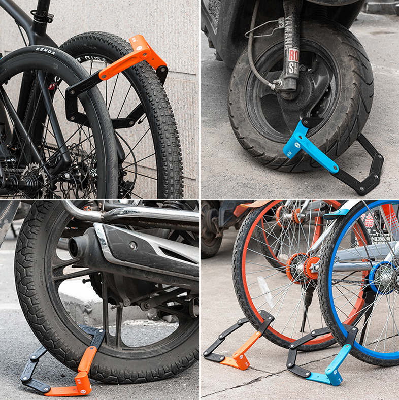 Hardened Folding Bike Lock Anti-Theft Bicycle Security Chain Lock with 8 High Security Stainless Steel Bars Foldable Lock