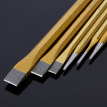 6pcs 40 Crv Center Punch Set: Taper Punch & Cold Chisel Kit