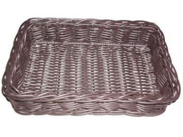 Washable Rectangular Shelf Storage Baskets , Poly Rattan Bread Basket Safe