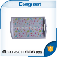 Best selling printed food grade melamine vendor tray with handle