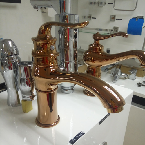 Brass Rose Gold Basin Mixer Faucet